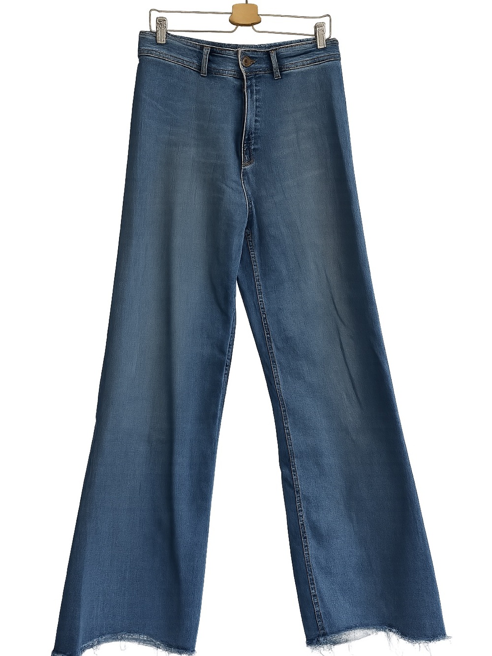 Zara Wide-Leg High-Rise Jeans in Blue Wash